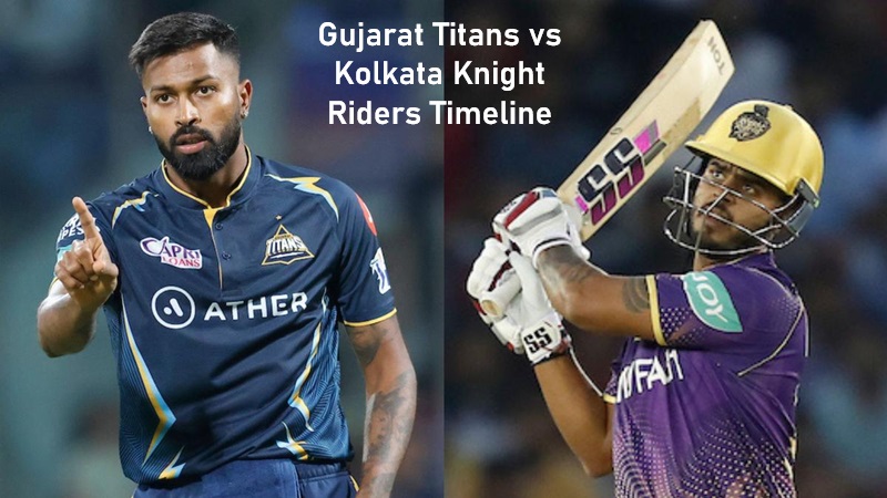 Gujarat Titans vs Kolkata Knight Riders Timeline